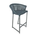 Ver imagem 2 de Conjunto Bistrô Champanheira Cinza Tampo Ripado e 2 Banquetas Reis Corda Náutica Cinza