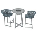 Ver imagem 1 de Conjunto Bistrô Champanheira Cinza Tampo Ripado e 2 Banquetas Reis Corda Náutica Cinza