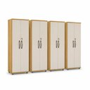 Ver imagem 1 de Kit 4 Armários Multiuso Caio 2 Portas com Chave Armário para Lavanderia