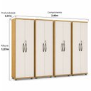 Ver imagem 2 de Kit 4 Armários Multiuso Caio 2 Portas com Chave Armário para Lavanderia