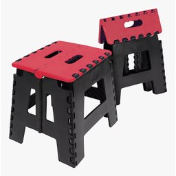 Banco Dobrável Portátil até 100kg Plástico Vermelho - 3