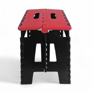 Banco Dobrável Portátil até 100kg Plástico Vermelho