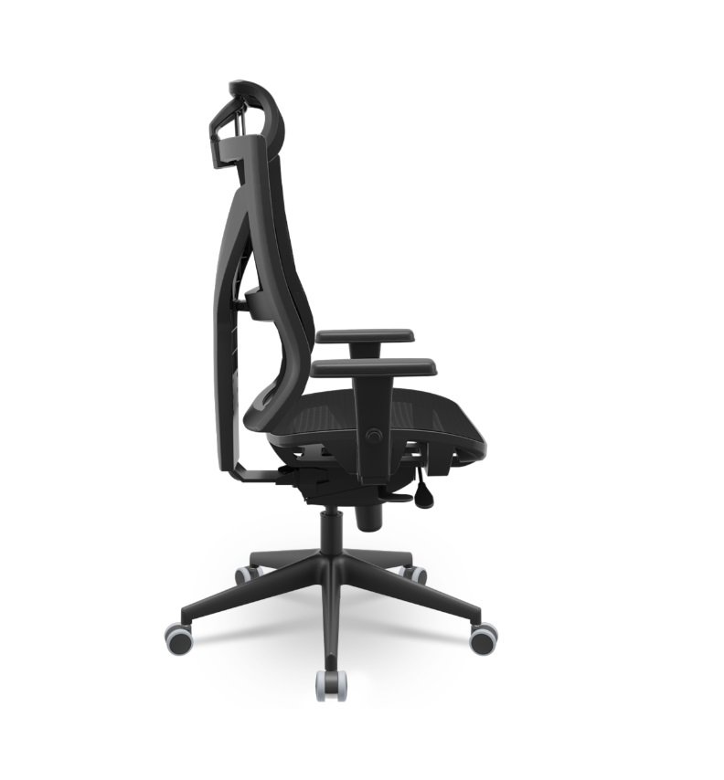 Cadeira Presidente Darix X+ Base Nylon Piramidal Slider Assento e Encosto Tela Braços 3d - 2