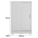 Ver imagem 5 de Guarda Roupa Casal Bélgica 2 Portas de Correr 2 Gavetas MDP com Cômoda Fit Branco Brilho Santos
