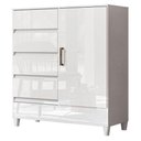 Ver imagem 6 de Guarda Roupa Casal Bélgica 2 Portas de Correr 2 Gavetas MDP com Cômoda Fit Branco Brilho Santos
