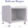 Nicho Banco com Rodízios 36cm BY720 Completa Móveis - 2