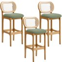 Ver imagem 1 de Kit 03 Banquetas Altas Para Cozinha Bancada Sala Tela Betta Fixa L02 Bouclê Oliva - Lyam Lyam Decor
