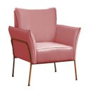 Ver imagem 1 de Poltrona para Sala Decorativa Lotus Bronze Assento Veludo Rosê - Iben Móveis