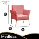 Ver imagem 2 de Poltrona para Sala Decorativa Lotus Bronze Assento Veludo Rosê - Iben Móveis