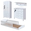 Ver imagem 2 de Quarto Infantil com Cama Montessoriana Guarda Roupa e Cômoda Cor:branco