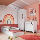 Ver imagem 1 de Quarto Infantil com Cama Montessoriana Guarda Roupa e Cômoda Cor:branco