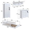 Ver imagem 3 de Quarto Infantil com Cama Montessoriana Guarda Roupa e Cômoda Cor:branco