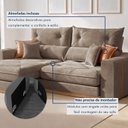 Ver imagem 7 de Sofá Retrátil e Reclinável 4 Lugares Veludo Molas Ensacadas Pillow Top Columbia 250cm Bege