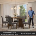Ver mais imagens de Conjunto Sala de Jantar Mesa Tampo de Madeira 6 Cadeiras Madesa Rustic-preto-silver