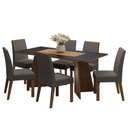 Ver imagem 2 de Conjunto Sala de Jantar Mesa Tampo de Madeira 6 Cadeiras Madesa Rustic-preto-silver