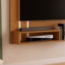 Ver imagem 3 de Painel Tv 32 Pol Sala Quarto Suspenso Nicho Prateleira 90x90:cedro/offwhite