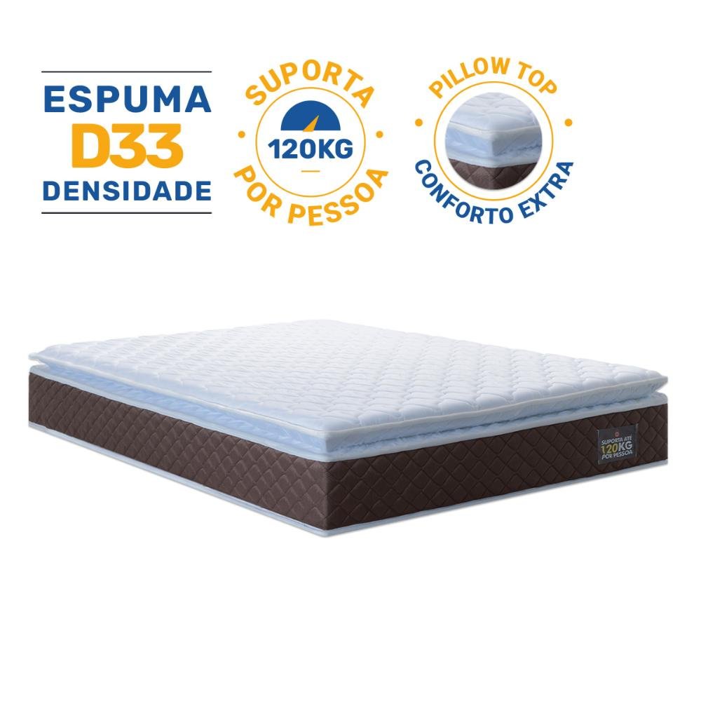 Colchão de Espuma D33 Pillow Top Comfort Luxo Casal 138cm - 3