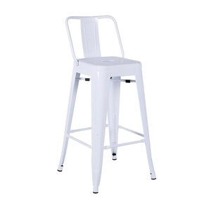 Banqueta Berlim Alta com Encosto - Branco