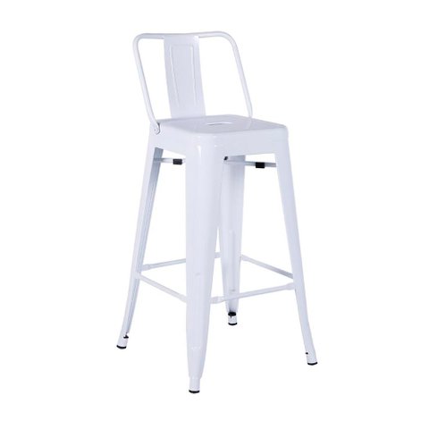 Banqueta Berlim Alta com Encosto - Branco