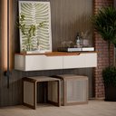 Ver imagem 4 de Rack Suspenso Pequeno Painel Parede Sala Tv Estante Quarto:off White/freijó