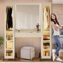 Ver imagem 2 de Camarim Star 1 Gaveta 10 Prateleiras MDF 168cm Off White