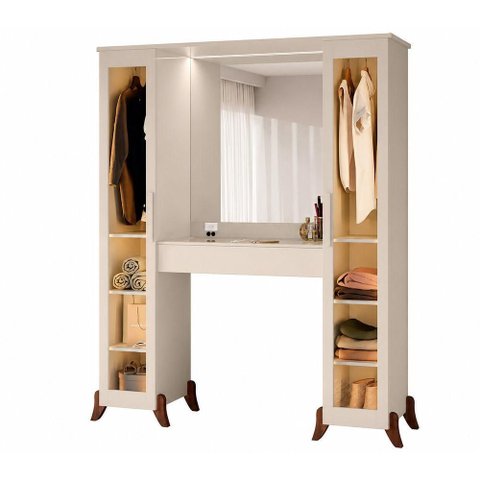 Camarim Star 1 Gaveta 10 Prateleiras MDF 168cm Off White