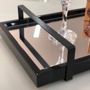 Ver imagem 3 de Bandeja Espelhada Laqueada Preto com Alça Preta