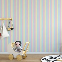 Papel de Parede Decorativo Listrado Vertical Colorido 3,30m - 2