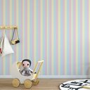 Ver imagem 2 de Papel de Parede Decorativo Listrado Vertical Colorido 3,30m
