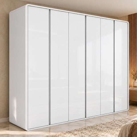 Guarda-Roupa Casal 100% MDF 6 Portas Easy Like Branco