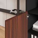 Ver imagem 6 de Estante Armário 160cm para Escritório com 2 Portas Puxadores Cava Corporate F5 Marrom/Louro Preto