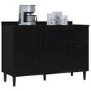 Ver imagem 2 de Balcão Cozinha Pia 120cm com Tampo Classic P11 Preto/Marmore - Mpozenato