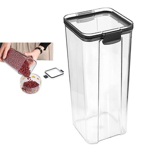 Pote Hermetico Conserva 1300ml Tampa Veda Acrilico Transparente Armazena Mantimento Alimento Tempero