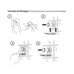 Toalheiro Rosto Lavabo Suporte Fixação Ventosa Preto Fosco Future - 3