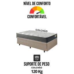 Cama Box com Baú Solteiro 88x188 com Colchão Adapto Molas Ensacadas Ecoflex Courino Linho - 8