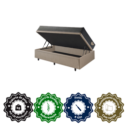 Cama Box com Baú Solteiro 88x188 com Colchão Adapto Molas Ensacadas Ecoflex Courino Linho - 7