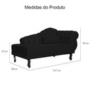 Ver imagem 6 de Divã Recamier Namoradeira Larissa 150cm Suede Preto - Lm Decor