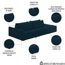 Ver imagem 5 de Sofá Ilha Modular com Puff para Sala Living 252cm Georgia K04 Veludo Azul - Mpozenato