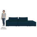 Ver imagem 4 de Sofá Ilha Modular com Puff para Sala Living 252cm Georgia K04 Veludo Azul - Mpozenato