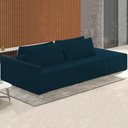 Ver imagem 3 de Sofá Ilha Modular com Puff para Sala Living 252cm Georgia K04 Veludo Azul - Mpozenato