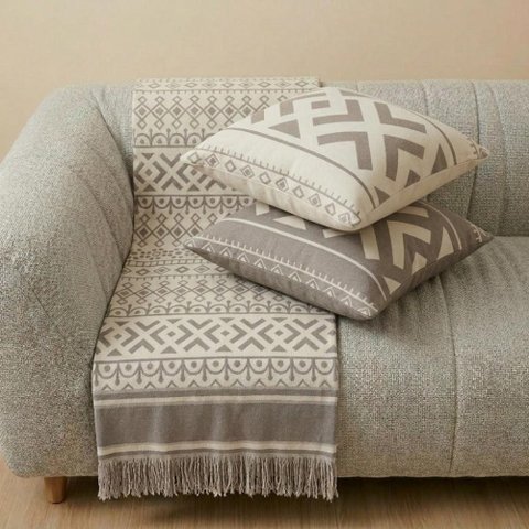 Kit Manta e Almofadas Decorativas para Sofá Imperial Caramelo - Nexta Casa