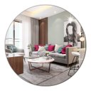 Ver imagem 2 de Espelho Redondo de Parede 50cm Vidro Lapidado Banheiro Quarto Sala