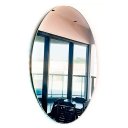 Ver imagem 4 de Espelho Redondo de Parede 50cm Vidro Lapidado Banheiro Quarto Sala