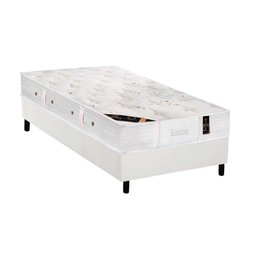 Cama Box Solteiro: Colchão Molas Ensacadas Castor Pocket Kingdom Skin + Base CRC Courano White( - 1