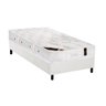 Cama Box Solteiro: Colchão Molas Ensacadas Castor Pocket Kingdom Skin + Base CRC Courano White( - 1