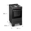 Ver imagem 4 de Fogão a Gás 4 Bocas Ideal Super Glass Preto Mesa de Vidro F4VAP - Esmaltec