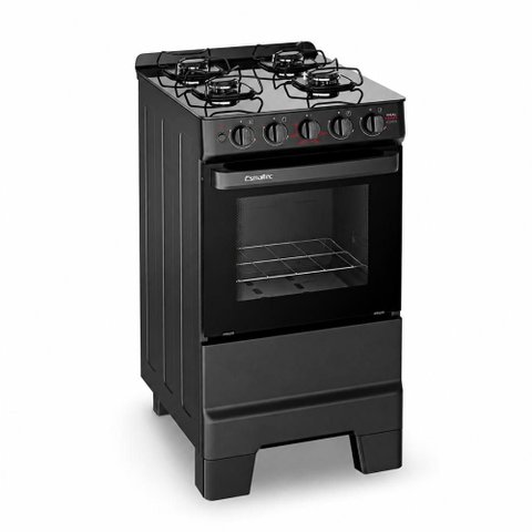 Fogão a Gás 4 Bocas Ideal Super Glass Preto Mesa de Vidro F4VAP - Esmaltec