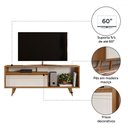 Ver imagem 5 de Rack para Tv até 60 Polegadas 1 Porta Tasu Freijó Trend/off White Tx - Pnr Móveis