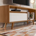 Ver imagem 7 de Rack para Tv até 60 Polegadas 1 Porta Tasu Freijó Trend/off White Tx - Pnr Móveis