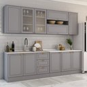 Ver imagem 1 de Cozinha Completa Dallas 11 Portas 3 Gavetas 100% Mdf Americana Cinza - Panorama Móveis